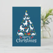 メリークリスマスTレックスキッズボーイズおもしろいクリスマス 招待状 (スタンド正面)