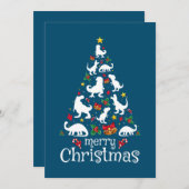 メリークリスマスTレックスキッズボーイズおもしろいクリスマス 招待状 (正面/裏面)