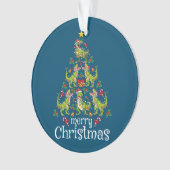 メリークリスマスTレックス少年たちクリスマスツリーレックス オーナメント (正面)