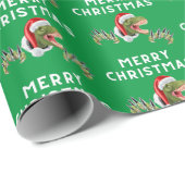 メリークリスマスTレックス恐竜パターン ラッピングペーパー (ロールコーナー)