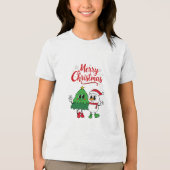 メリークリスマスT子供へシャツ新年 トライブレンドTシャツ (正面)