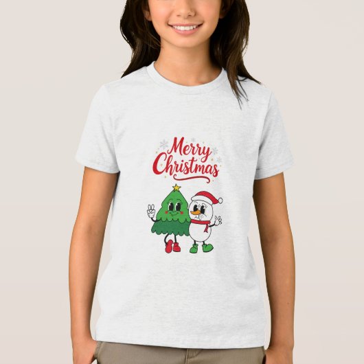 メリークリスマスT子供へシャツ新年 トライブレンドＴシャツ (正面)