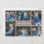 メリークリスマスTaupeグレー写真コラージュ シーズンカード (正面)