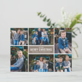 メリークリスマスTaupeグレー写真コラージュ シーズンカード (スタンド正面)