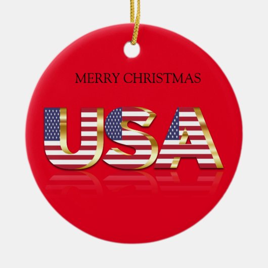 メリークリスマスUSDセラミックオーナメント セラミックオーナメント (正面)