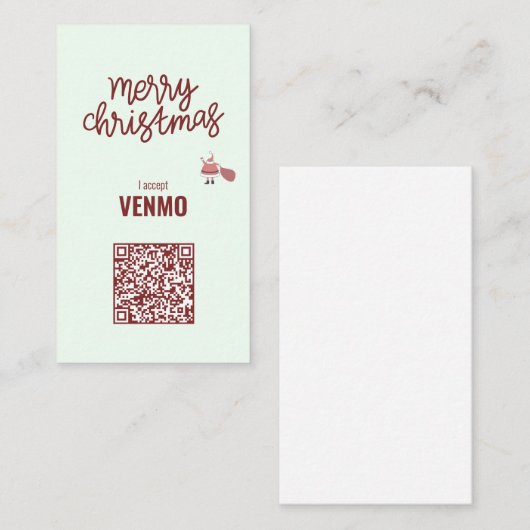 メリークリスマスVENMOを受け入おもしろいれる 名刺 (正面/裏面)
