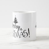 メリークリスマスwツリー/クリスマス引用文/マグカップ ジャンボコーヒーマグカップ (正面)