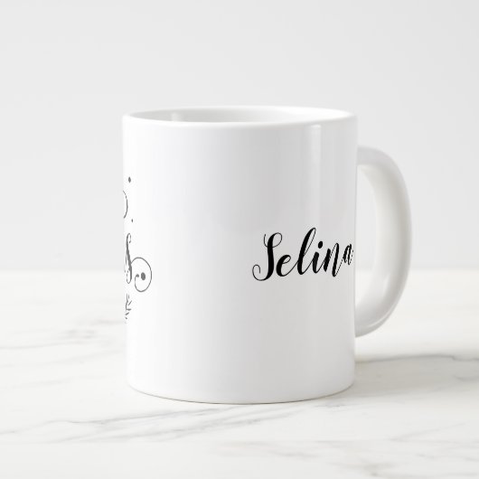 メリークリスマスw花/クリスマス引用文/マグカップ ジャンボコーヒーマグカップ (正面右)