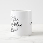 メリークリスマスw花/クリスマス引用文/マグカップ ジャンボコーヒーマグカップ (正面)