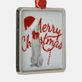 メリークリスマスWEIMARANERのオーナメント メタルオーナメント (右)