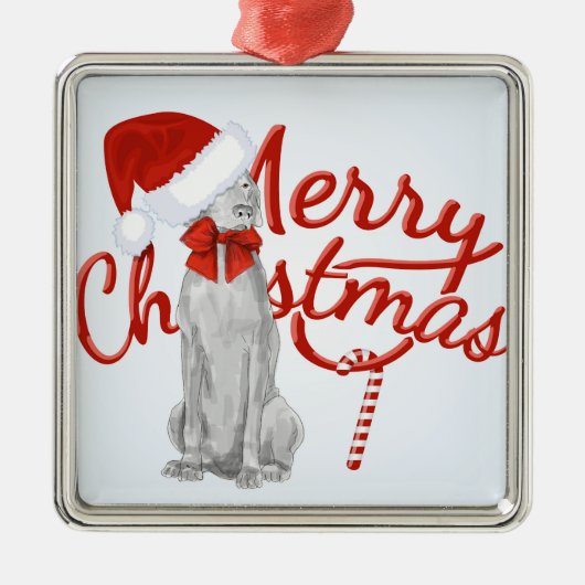 メリークリスマスWEIMARANERのオーナメント メタルオーナメント (正面)