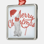 メリークリスマスWEIMARANERのオーナメント メタルオーナメント (左)