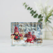 メリークリスマスXマスベビー人形 ポストカード (スタンド正面)