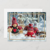 メリークリスマスXマスベビー人形 ポストカード (正面/裏面)