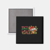 メリークリスマスY'allかわいいハイランドカウクリスマス マグネット (正面/裏面)