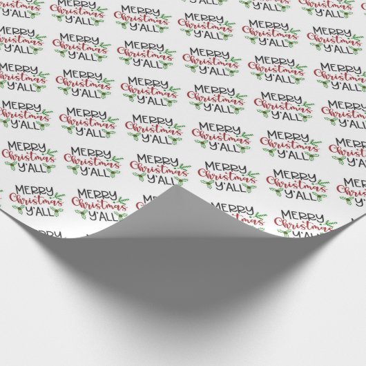 メリークリスマスY'allタイポグラフィラッピング紙 ラッピングペーパー (角)