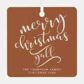 メリークリスマスY'allテキサス州ホリデーフォト メタルオーナメント (正面)