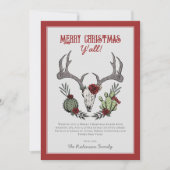 メリークリスマスY'Allトナカイスカルとサボテン シーズンカード (正面)