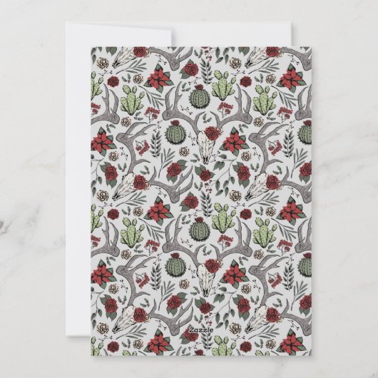 メリークリスマスY'Allトナカイスカルとサボテン シーズンカード (裏面)