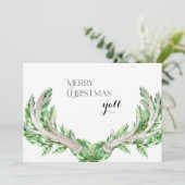 メリークリスマスY'allフォトホリデー〔雄ジカの〕枝角 シーズンカード (スタンド正面)