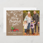 メリークリスマスY'allフォトライトバーラップトラック ポストカード (正面/裏面)