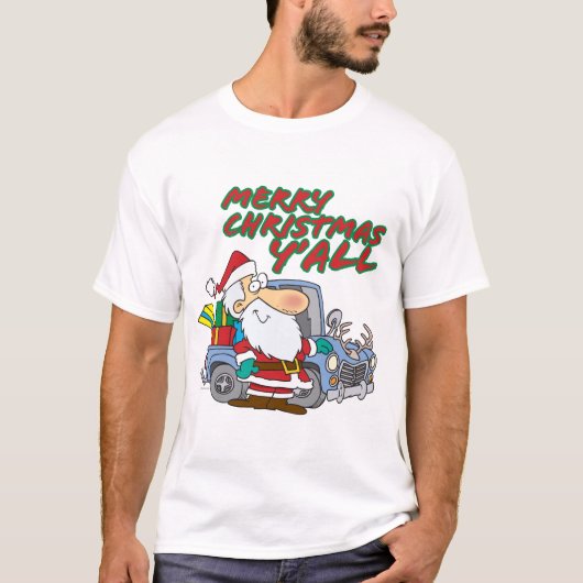 メリークリスマスyallレッドネックサンタ tシャツ (正面)