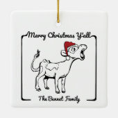 メリークリスマスY'allヴィンテージカウボーイテーマ セラミックオーナメント (裏面)