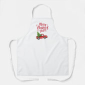 メリークリスマスY'allヴィンテージレッドトラッククリスマス エプロン (正面)