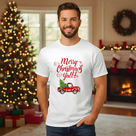 メリークリスマスY'allヴィンテージレッドトラッククリスマス Tシャツ