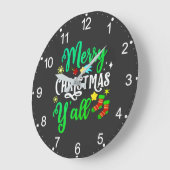 メリークリスマスY'all-85918 ラージ壁時計 (傾斜)