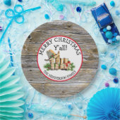 メリークリスマスY'all country and Western 素朴 ペーパープレート (パーティー)