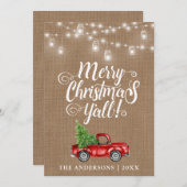 メリークリスマスY'all Jar Lightsトラックバーラップ シーズンカード (正面/裏面)