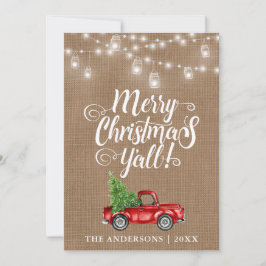 メリークリスマスY'all Jar Lightsトラックバーラップ シーズンカード