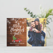 メリークリスマスY'all Lightsウッドトラック写真 シーズンカード (スタンド正面)