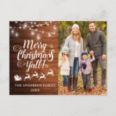 メリークリスマスY'all Lights木製ファミリフォト ポストカード (正面)