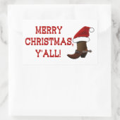 メリークリスマスY'all - Santa Boot (White Back) 長方形シール (バッグ)