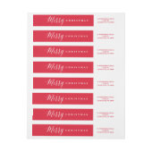 メリークリス赤と白マススクリシンプルプト ラップアラウンドラベル (シート)