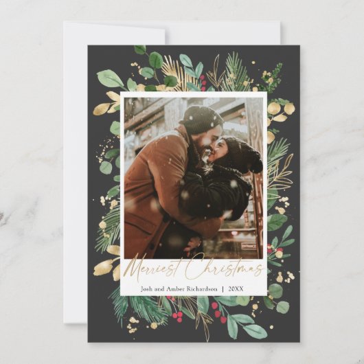 メリークリス黒金ゴールド赤いホリーベリー (正面)