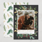 メリークリス黒金ゴールド赤いホリーベリー (正面/裏面)