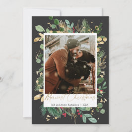 メリークリス黒金ゴールド赤いホリーベリー