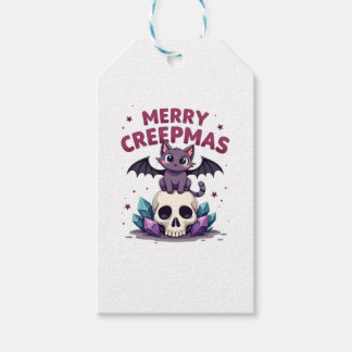 メリークリークマス 猫 パステルゴス クリスマス ドクロ Tシャツ ギフトタグ