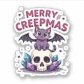 メリークリークマス 猫 パステルゴス クリスマス ドクロ Tシャツ シール (正面)