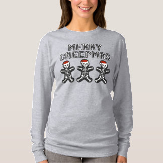 メリークリーップマス スケルトン ジンジャーブレッドマン Tシャツ