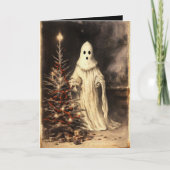 メリークリープクリスマス スプーキィ ゴースト ゴシック ヴィンテージ カード (正面)