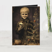 メリークリープクリスマス スプーキーボーイ ゴシック ヴィンテージ カード (正面)