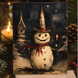 メリークリープマス クリーピースノーマン ビンテージゴシッククリスマス ポストカード