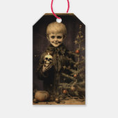 メリークリープマス 不気味なヴィクトリア時代の少年 ゴシック・クリスマス ギフトタグ (正面)