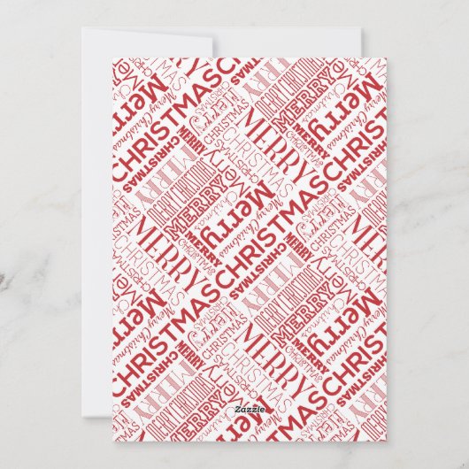 メリークリ文字デザインスマス5x7フラットカード シーズンカード (裏面)