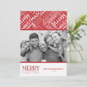 メリークリ文字デザインスマス5x7フラットカード シーズンカード (スタンド正面)