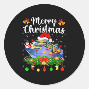 メリークルーズマス クリスマスイルミネーション サンタ クルーズ船 クリスマス ラウンドシール